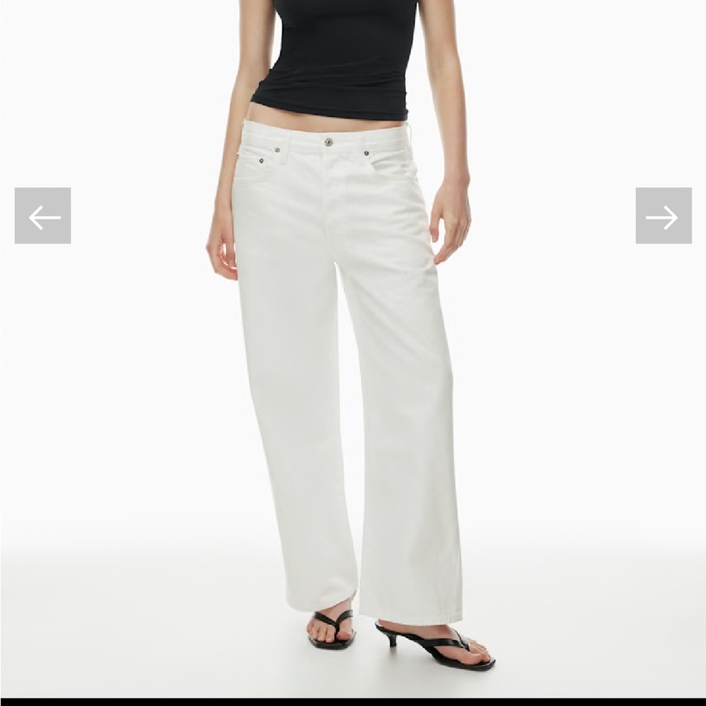 Citizens of Humanity Pina Cropped Low Rise Baggy Cotton Jean in Chalk